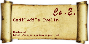 Csávás Evelin névjegykártya